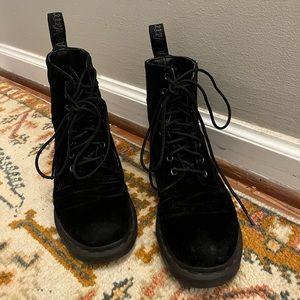 Velvet Dr. Martens lace up boots